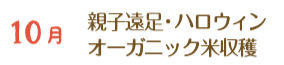 10月 親子遠足・ハロウィン・オーガニック米収穫